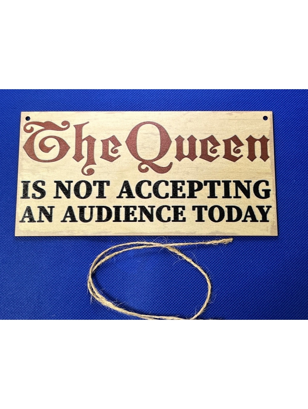 Funny The Queen Is Not Accepting An Audience Today Wooden Sign